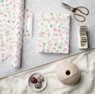 Schöne Rosafarben Mint-Blütenblätter Brautdusche Geschenkpapier