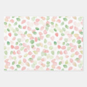 Schöne Rosafarben Mint-Blütenblätter Geburtstag Geschenkpapier Set (Vorderseite 2)