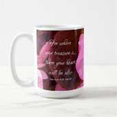 Schöne rosafarbene Blume Ihr Bibelverse Kaffeetasse (Links)