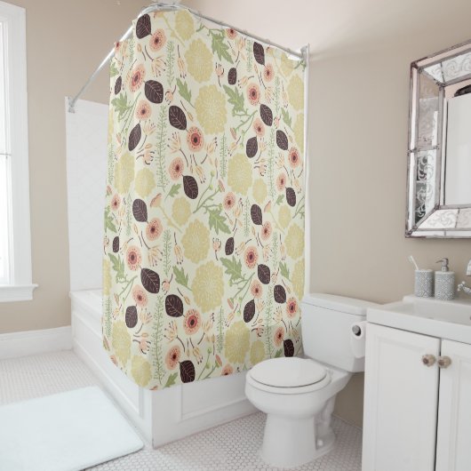 Schöne rosafarbene Creme-Blume Duschvorhang (Beispiel)