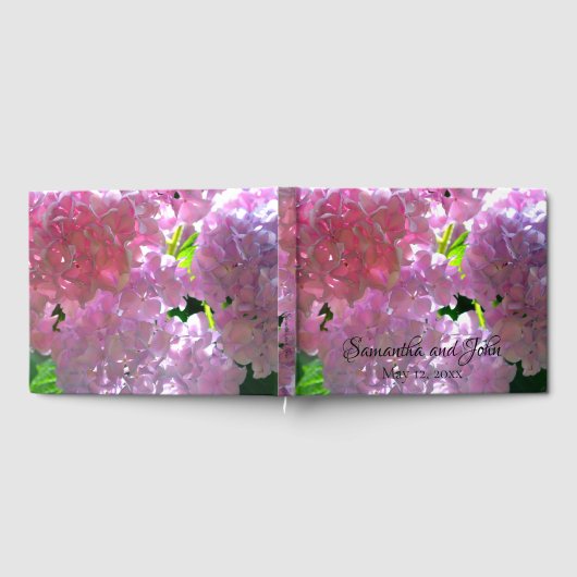 Schöne, rosafarbene Hydrangeas Gästebuch (Voll)