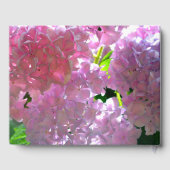 Schöne, rosafarbene Hydrangeas Gästebuch (Rückseite)