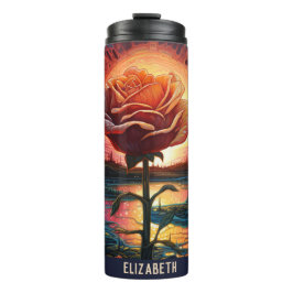 Schöne Rose Abstrakt Floral Tumbler Thermosbecher