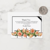 Schöne Rose Apricot nach der Beerdigung Vielen Dan Mitteilungskarte (Vorderseite/Rückseite Beispiel)