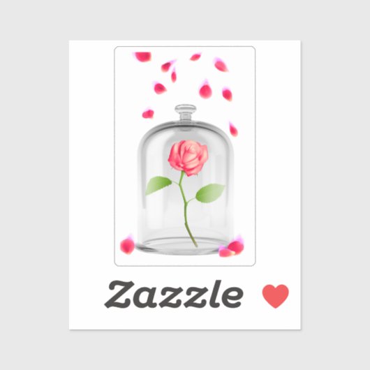 Schöne Rose Aufkleber (Blatt)