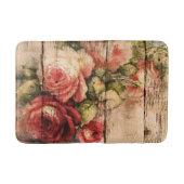 Schöne Rose aus rustikalem Holz Badematte (Vorderseite)