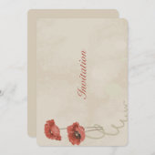 Schöne Rose Blume Einladung (Vorne/Hinten)