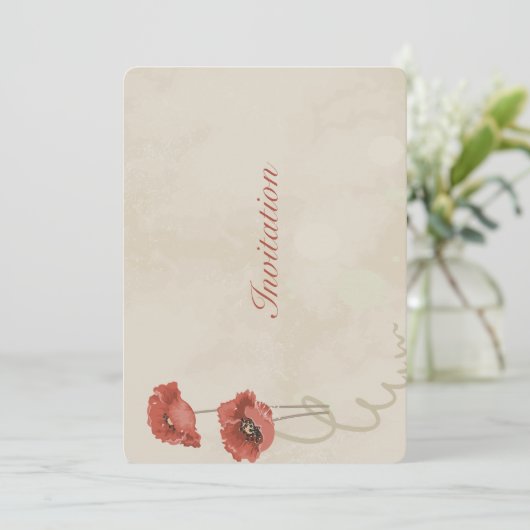 Schöne Rose Blume Einladung (Stehend Vorderseite)