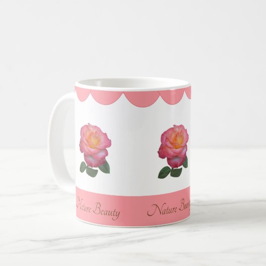 Schöne Rose Blume Kaffeetasse (Vorderseite Links)