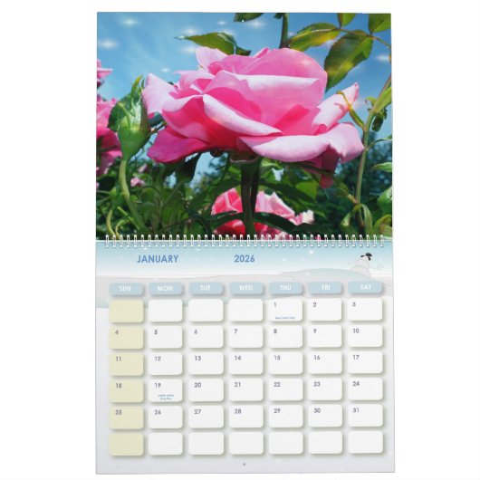Schöne Rose Blume Kalender (Jan 2026)