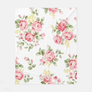 Schöne Rose Blume Muster, kleiner Blumenstrauß Fleecedecke