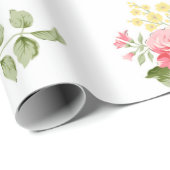 Schöne Rose Blume Muster, kleiner Blumenstrauß Geschenkpapier (Rolleneckpunkt)