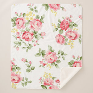 Schöne Rose Blume Muster, kleiner Blumenstrauß Sherpadecke