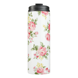 Schöne Rose Blume Muster, kleiner Blumenstrauß Thermosbecher