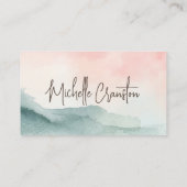 Schöne Rose Blush und grünes Wasser Visitenkarte (Rückseite)