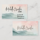 Schöne Rose Blush und grünes Wasser Visitenkarte (Vorne/Hinten)