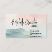 Schöne Rose Blush und grünes Wasser Visitenkarte (Vorderseite)