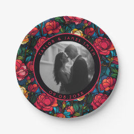 Schöne Rose Brautparty Teller für Hochzeiten