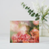 Schöne Rose Danke Trauzeugin Postkarte (Stehend Vorderseite)