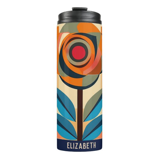 Schöne Rose drucken Floral Tumbler Thermosbecher (Vorderseite)