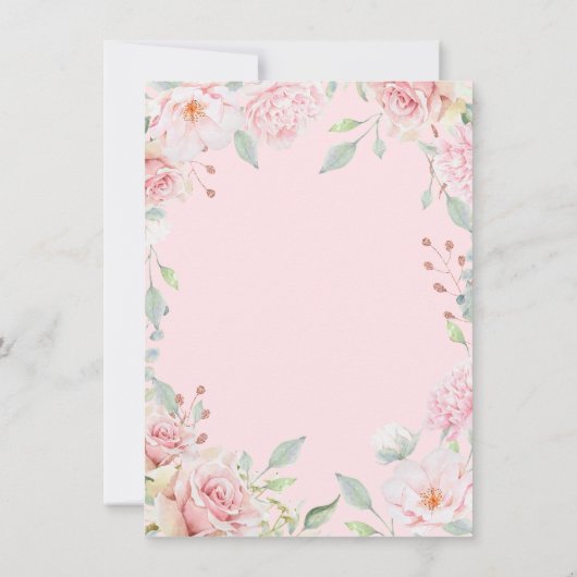 Schöne Rose Elegantes Rosa Taufbecken Foto Dankeskarte (Rückseite)