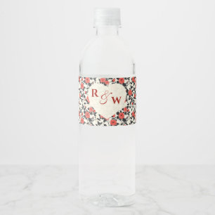 Schöne Rose Fancy Hochzeit Wasserflaschenetikett