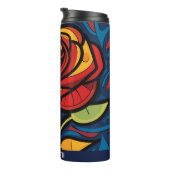 Schöne Rose florschwarzer Thermaltumbler Thermosbecher (Nach rechts gedreht)