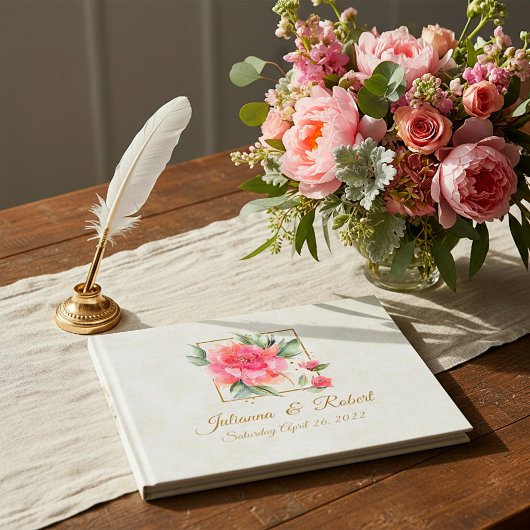 Schöne Rose Garden Budget Hochzeit Gästebuch