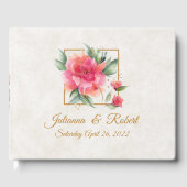 Schöne Rose Garden Budget Hochzeit Gästebuch (Vorderseite)