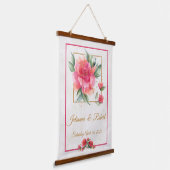 Schöne Rose Garden Budget Hochzeit Gedächtnis Wandteppich Mit Holzrahmen (Gewinkelt)