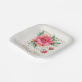 Schöne Rose Garden Budget Hochzeit Pappteller (Gewinkelt)