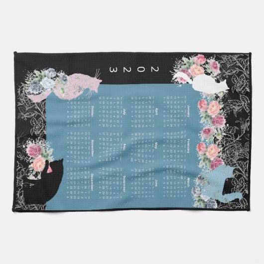 Schöne Rose Garten 2023 Kalender Handtuch (Horizontal)