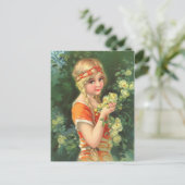 Schöne Rose Girl Postkarte (Stehend Vorderseite)
