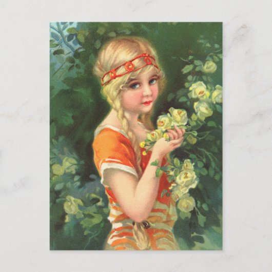 Schöne Rose Girl Postkarte (Vorderseite)