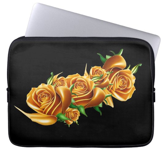 Schöne Rose Gold Blume Laptopschutzhülle (Vorderseite)