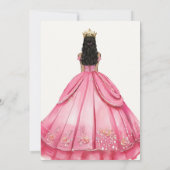Schöne Rose Gold Blumenprinzessin Quinceanera Einladung (Rückseite)