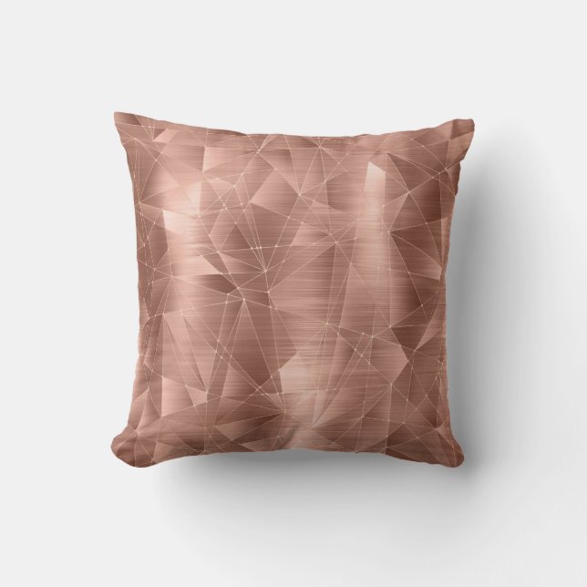 Schöne Rose Gold Geometrie Muster Kissen (Vorderseite)
