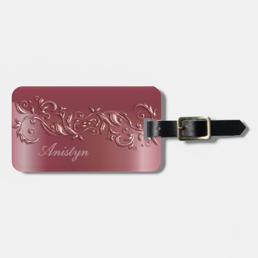 Schöne Rose Gold Gepäckanhänger (Vorderseite horizontal)