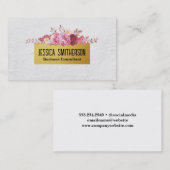 Schöne Rose | Gold Gradient | Weiße Textur Visitenkarte (Vorne/Hinten)