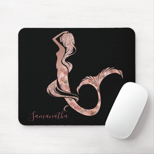 Schöne Rose Gold Meerjungfrau Glitzer Scales Mousepad (Mit Mouse)