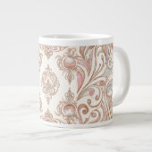 Schöne Rose Gold Mozaik Vintag Jumbo-Tasse (Vorderseite Rechts)