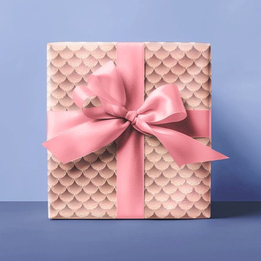 Schöne Rose Gold Pink Glitzer Meerjungfrau Skala Geschenkpapier