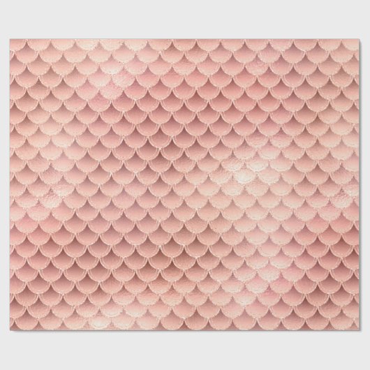 Schöne Rose Gold Pink Glitzer Meerjungfrau Skala Geschenkpapier (Flach)