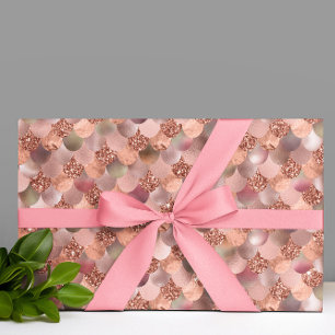 Schöne Rose Gold Rosa Glitzer Meerjungfrau Schuppe Geschenkpapier