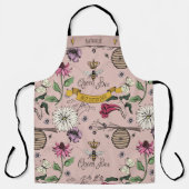 Schöne Rose Gold und Black Queen Bee & Foliage Schürze (Vorderseite)