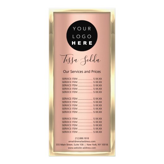 Schöne Rose Golden Werbekarte (Hinten)