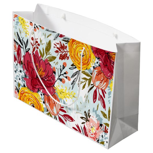 Schöne Rose Große Geschenktüte (Rückseite Schrägansicht)
