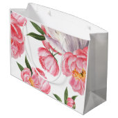 Schöne Rose Große Geschenktüte (Rückseite Schrägansicht)