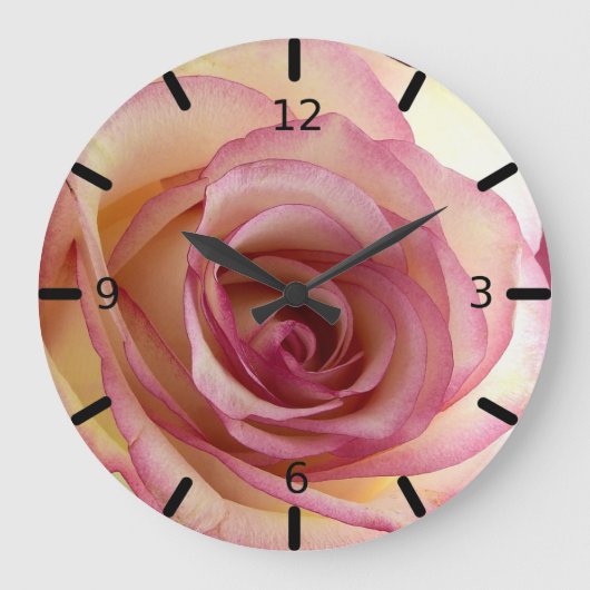 Schöne Rose Große Wanduhr (Vorderseite)