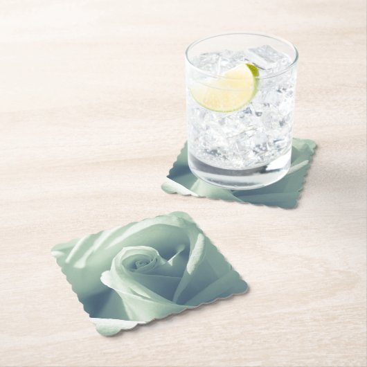 Schöne Rose Grüne Blume Untersetzer (Vor Ort)
